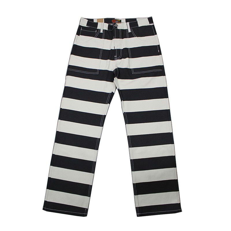 black and white striped trousers mens